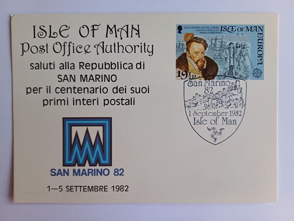 Filatelia - Inteiro postal da Ilha de Man, com sel. Selos