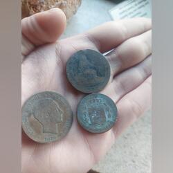 Lote 3 moedas Espanholas séc XIX. Moedas