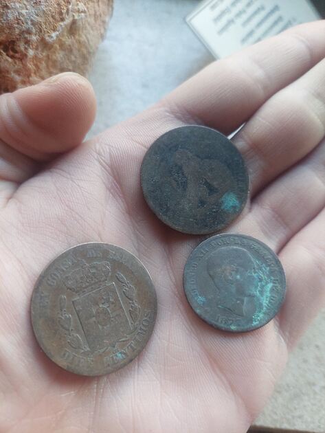 Lote 3 moedas Espanholas séc XIX. Moedas