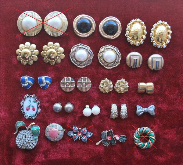 Brincos e Alfinetes dos anos 70 – 80 – 90. Brincos