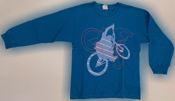 T-Shirt de Criança Unissexo, Azul Forte, como Nova. Camisas e T-shirts