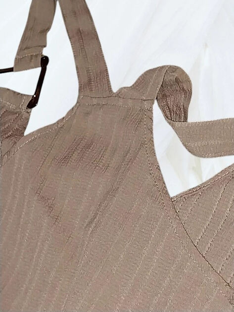 Vestido de Praia Bege com Drapeado – L. Vestidos