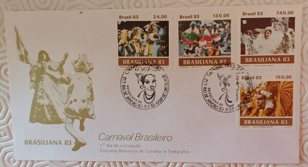 FDC Brasiliana 83 Rio de Janeiro Selos Carnaval. Selos