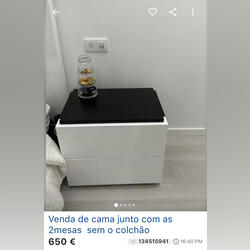 Mesas de cama . Mesinhas. Odivelas. Com gaveta  Branco   Novo / Como novo