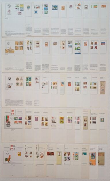 Filatelia - 54 pagelas de Macau. Selos