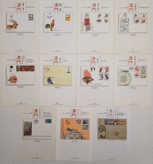 Filatelia - 54 pagelas de Macau. Selos