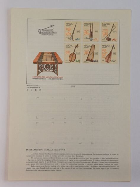 Filatelia - 54 pagelas de Macau. Selos