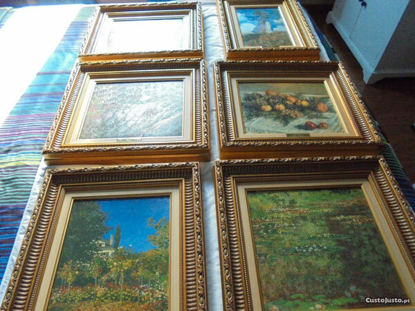Seis quadros MONET ART GALLERY, com certificado. Quadros