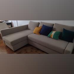 sofá cama com arrumação do IKEA cinza . Sofás e Poltronas