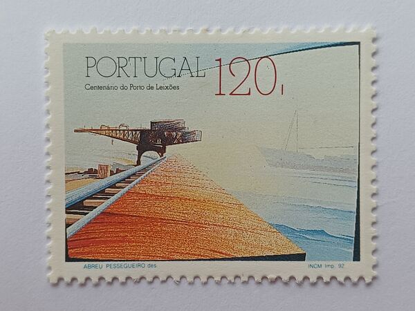 Filatelia Centenário do porto de Leixões, 1992. Selos