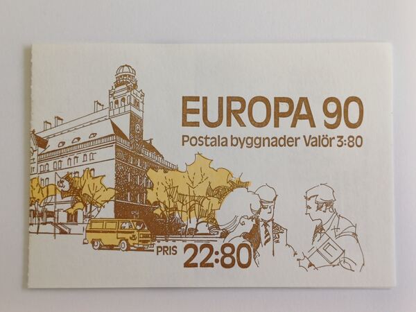 Filatelia Suécia – Carteira Europa 1990. Selos