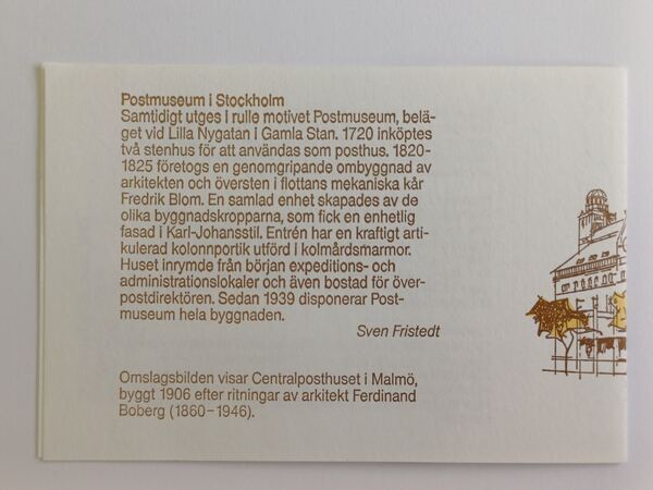 Filatelia Suécia – Carteira Europa 1990. Selos