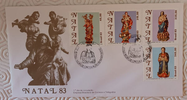 FDC Natal 1983 Estátuas da Madonna. Selos