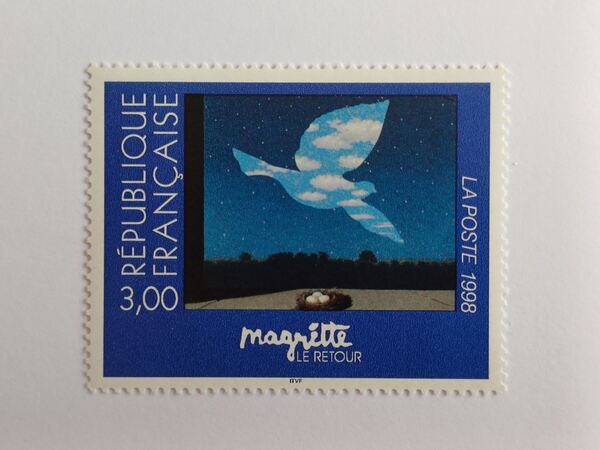 Emissão conjunta Bélgica-França, Magritte – 1998. Selos