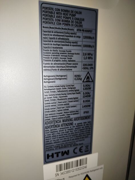 Ar condicionado portátil HTW - 12000 BTu/h. Ar Condicionado