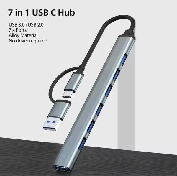 Hub 7 Portas USB tipo C USB . Outros (Componentes)