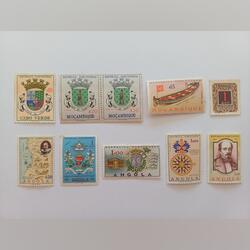 Filatelia - Colónias Portuguesas, lote de 10 selos. Selos