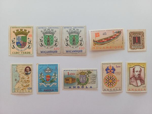 Filatelia - Colónias Portuguesas, lote de 10 selos. Selos