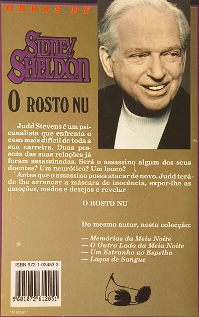 O Rosto Nu - Sidney Sheldon. Livros