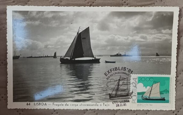 Máximo Postal Barcos Portugueses 20$00. Selos